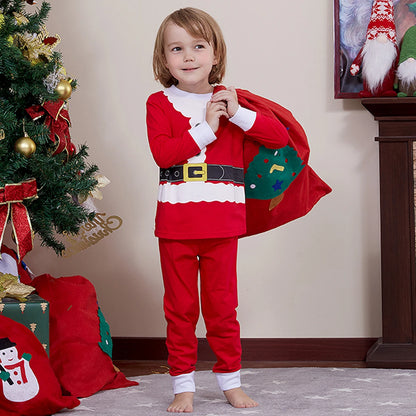 Kids Christmas Pyjamas Infant Boys Girls Santa Claus Pajamas Toddler Xmas Elk Nightwear Elf New Year Gift Green Red Clothes Pjs