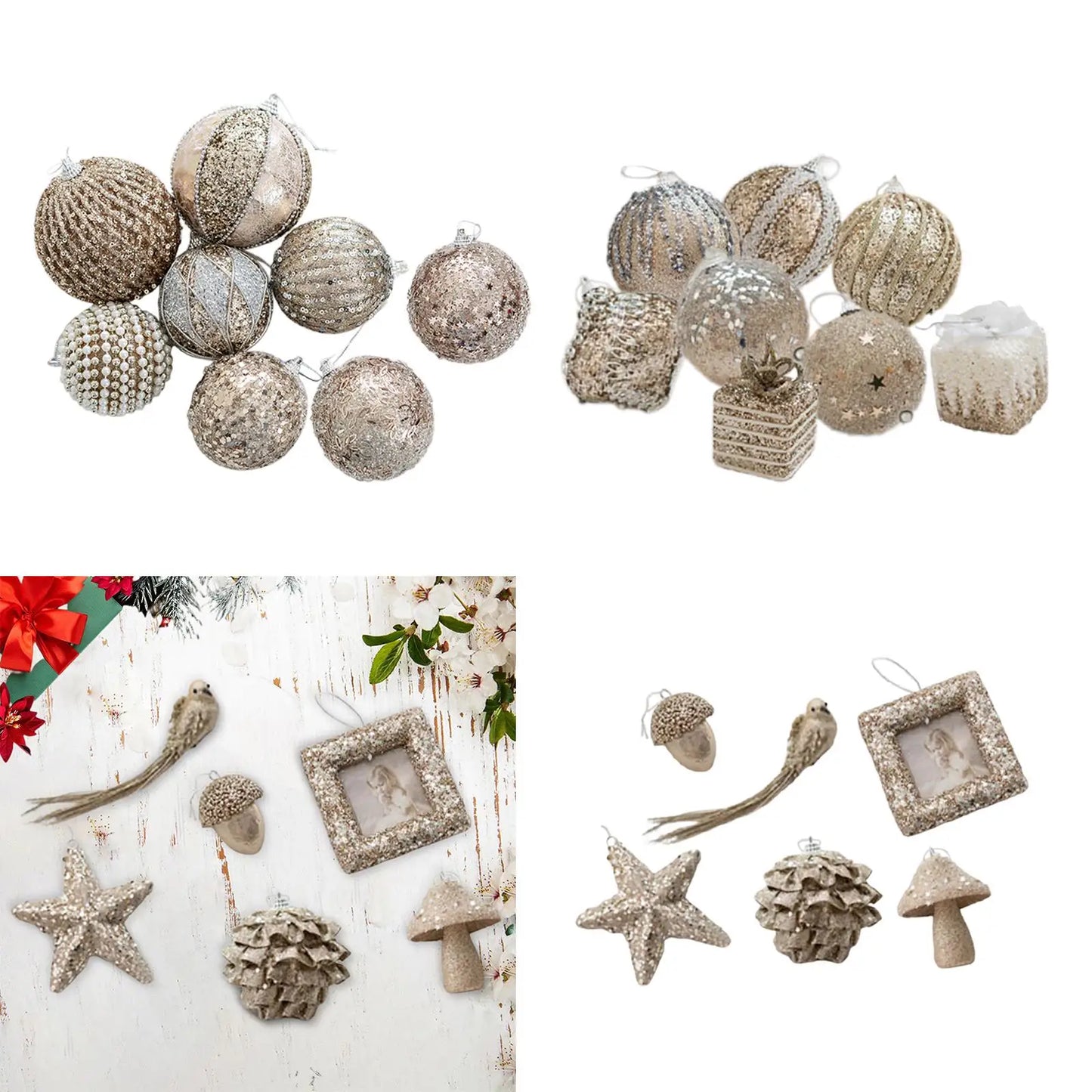 Christmas Tree Decorations Christmas Balls Ornaments Crafts Charm Pendants for Outdoor Graduation Engagement Wedding Backyard
