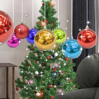 Christmas Ball Ornaments 24PCS Tree Decorations Hanging Red Plastic Pendant For Holiday Wedding Party Holiday Seasonal Supplies