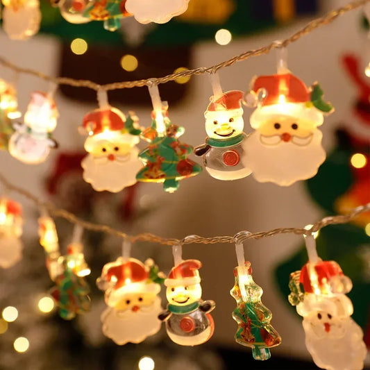 Weihnachtsbeleuchtung mit Santa Claus & Schneemann