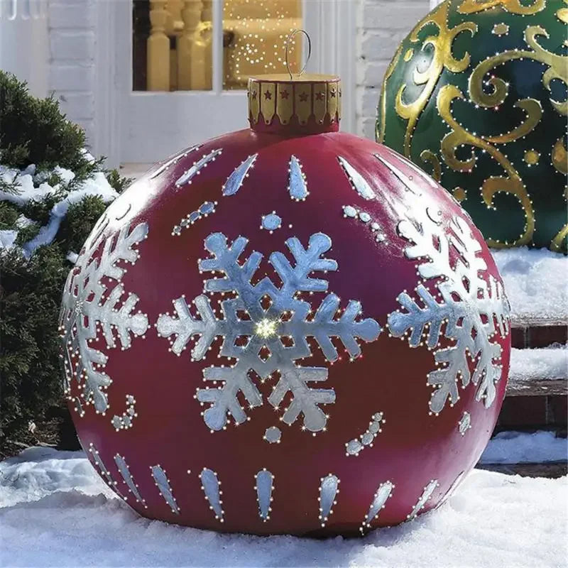 Christmas Inflatable Decorated Ball 60cm PVC Giant Big Large Balls Xmas Tree Decoration Toy Ball without Light Ornament Home New