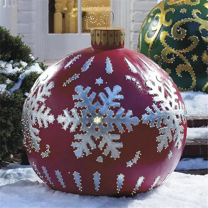 Christmas Inflatable Decorated Ball 60cm PVC Giant Big Large Balls Xmas Tree Decoration Toy Ball without Light Ornament Home New