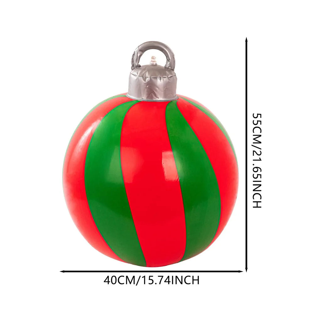 55CM Christmas Inflatable Ball Outdoor Garden Decorations PVC Giant Xmas Ball Christmas Large Balls Toy New Year Party Decors