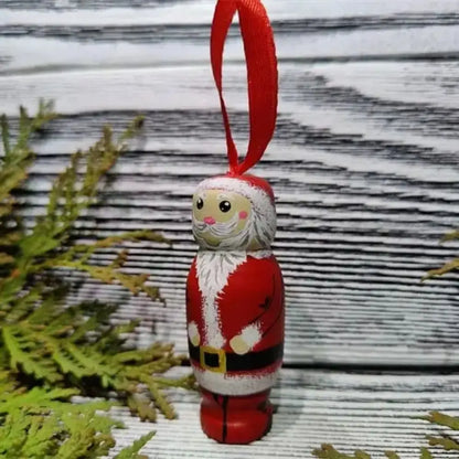 Christmas Tree Christmas Tree Ornament Hanging Pendant Funny Santa Santa Tree Pendant Wooden Xmas Dolls Christmas Decoration