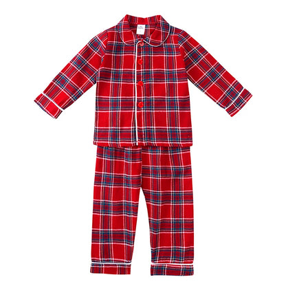 Christmas Pyjamas Sets for Kids 1-13 Years Cotton Loungewear Sibling Pajamas Winter Baby Boys Girls Soft Plaid Children Clothes