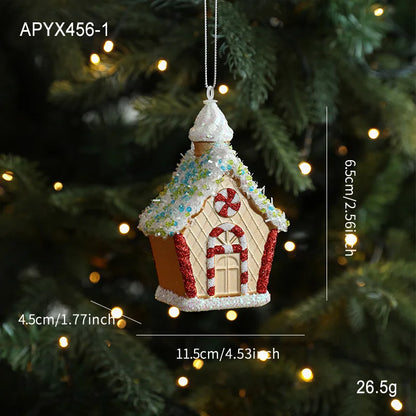 Christmas Hanging Pendant Bright Plastic Hanging Ornament Cartoon Ornament Eye-Catching Christmas Tree Decoration For Gift