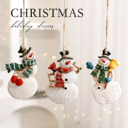 Resin Christmas Resin Pendant Snowman Santa Clause Christmas Tree Hanging Ornament Hanging DIY Xmas Pendant Festive Ornaments