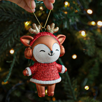 Christmas Hanging Pendant Bright Plastic Hanging Ornament Cartoon Ornament Eye-Catching Christmas Tree Decoration For Gift