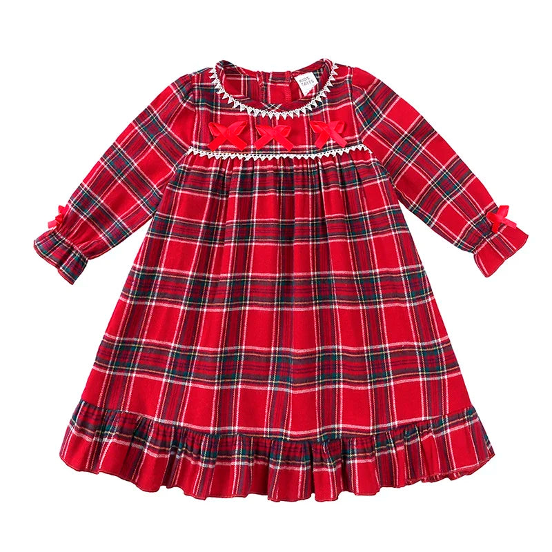 2025 Christmas Pyjamas Sets Kids Girls Boys Loungewear baby Pajamas Matching Family Pjs Winter Baby Soft Velvet Plaid Dress