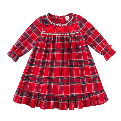 2025 Christmas Pyjamas Sets Kids Girls Boys Loungewear baby Pajamas Matching Family Pjs Winter Baby Soft Velvet Plaid Dress
