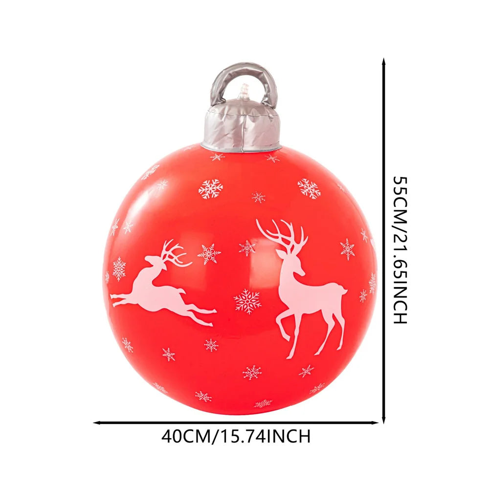 55CM Christmas Inflatable Ball Outdoor Garden Decorations PVC Giant Xmas Ball Christmas Large Balls Toy New Year Party Decors
