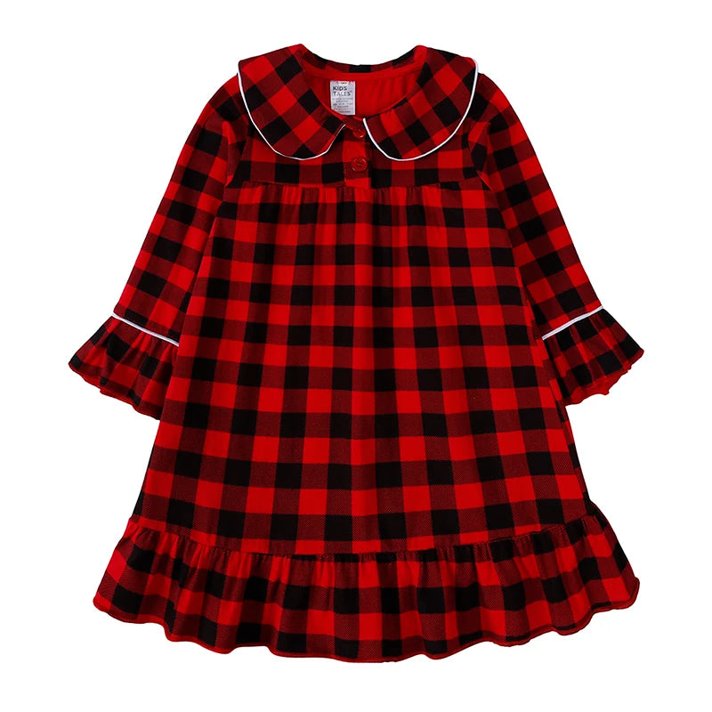 Christmas Pyjamas Sets for Kids 1-13 Years Cotton Loungewear Sibling Pajamas Winter Baby Boys Girls Soft Plaid Children Clothes