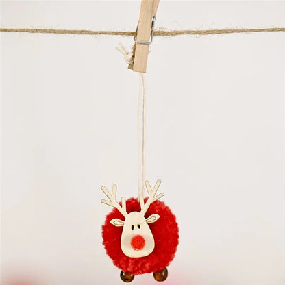 Christmas Ornaments Wooden Elk Hanging Pendant Ornament Christmas Tree Decor for Home New Year 2024 Noel Navidad Decorations