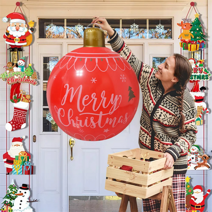 55CM Christmas Inflatable Ball Outdoor Garden Decorations PVC Giant Xmas Ball Christmas Large Balls Toy New Year Party Decors