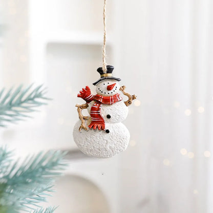 Resin Christmas Resin Pendant Snowman Santa Clause Christmas Tree Hanging Ornament Hanging DIY Xmas Pendant Festive Ornaments