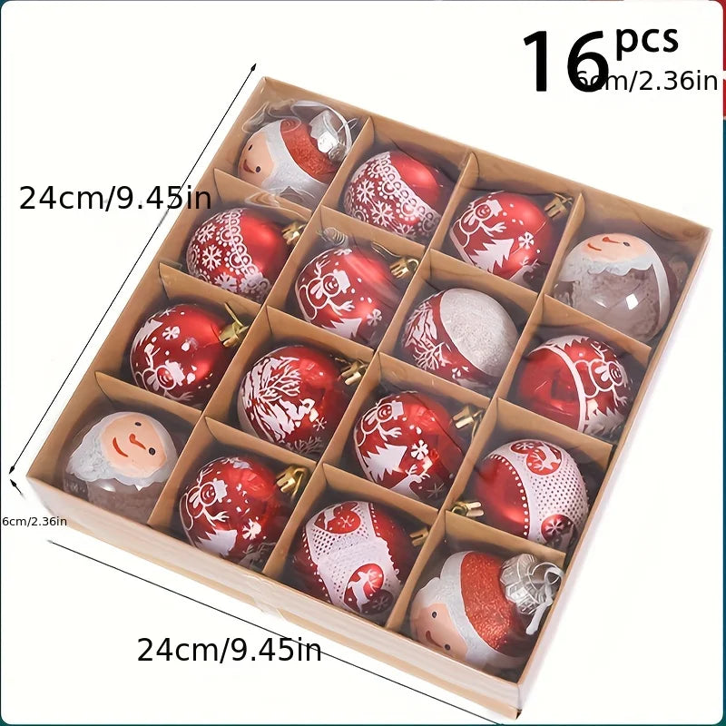 Christmas Tree Decoration Ornaments 16pcs Christmas Ball Halloween New Year Navidad Lob Accessories