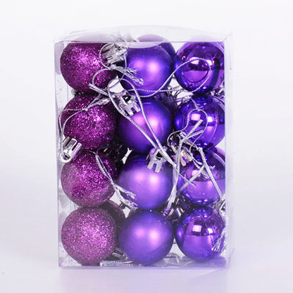 Christmas Ball Ornaments 24PCS Tree Decorations Hanging Red Plastic Pendant For Holiday Wedding Party Holiday Seasonal Supplies