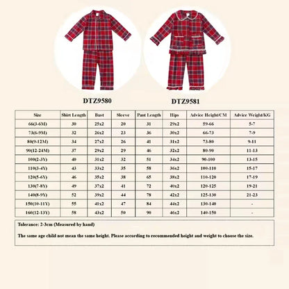 Christmas Pyjamas Sets for Kids 1-13 Years Cotton Loungewear Sibling Pajamas Winter Baby Boys Girls Soft Plaid Children Clothes