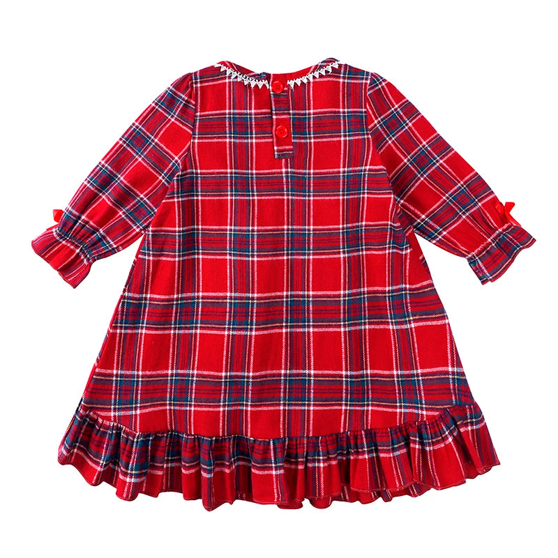2025 Christmas Pyjamas Sets Kids Girls Boys Loungewear baby Pajamas Matching Family Pjs Winter Baby Soft Velvet Plaid Dress