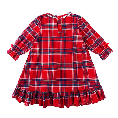 2025 Christmas Pyjamas Sets Kids Girls Boys Loungewear baby Pajamas Matching Family Pjs Winter Baby Soft Velvet Plaid Dress