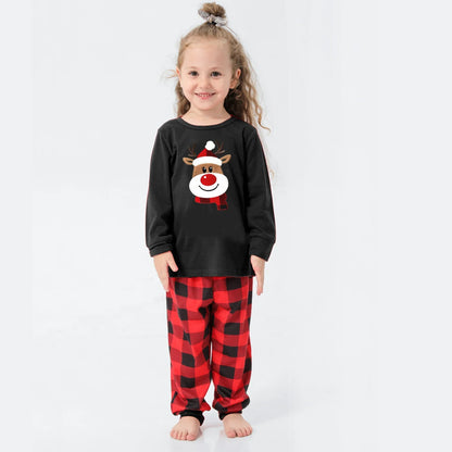 2025 New Deer Plaid Print Pajamas Set for Family Matching Christmas Pyjamas Adults Kids Casual 2 Pieces Suit Homewear Xmas Look