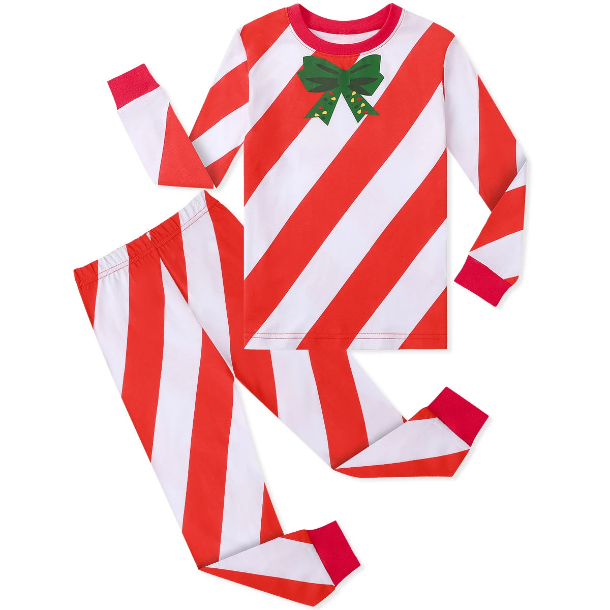 Kids Christmas Pyjamas Infant Boys Girls Santa Claus Pajamas Toddler Xmas Elk Nightwear Elf New Year Gift Green Red Clothes Pjs