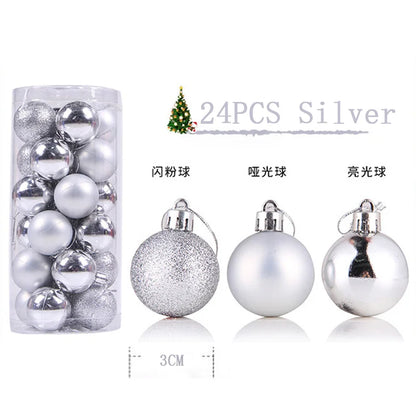 24pcs Christmas Balls Christmas Tree Decoration Christmas Tree Ornaments Hanging Ball Christmas Tree Accessories Home Decoration