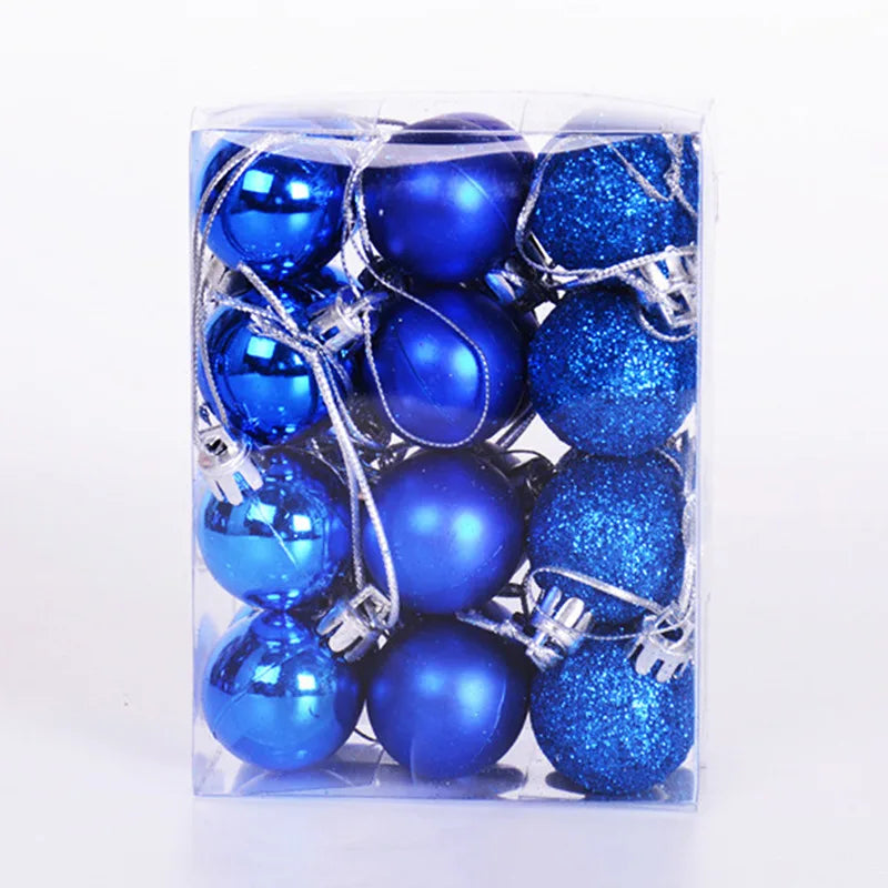 Christmas Ball Ornaments 24PCS Tree Decorations Hanging Red Plastic Pendant For Holiday Wedding Party Holiday Seasonal Supplies