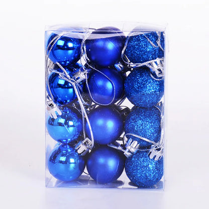 Christmas Ball Ornaments 24PCS Tree Decorations Hanging Red Plastic Pendant For Holiday Wedding Party Holiday Seasonal Supplies