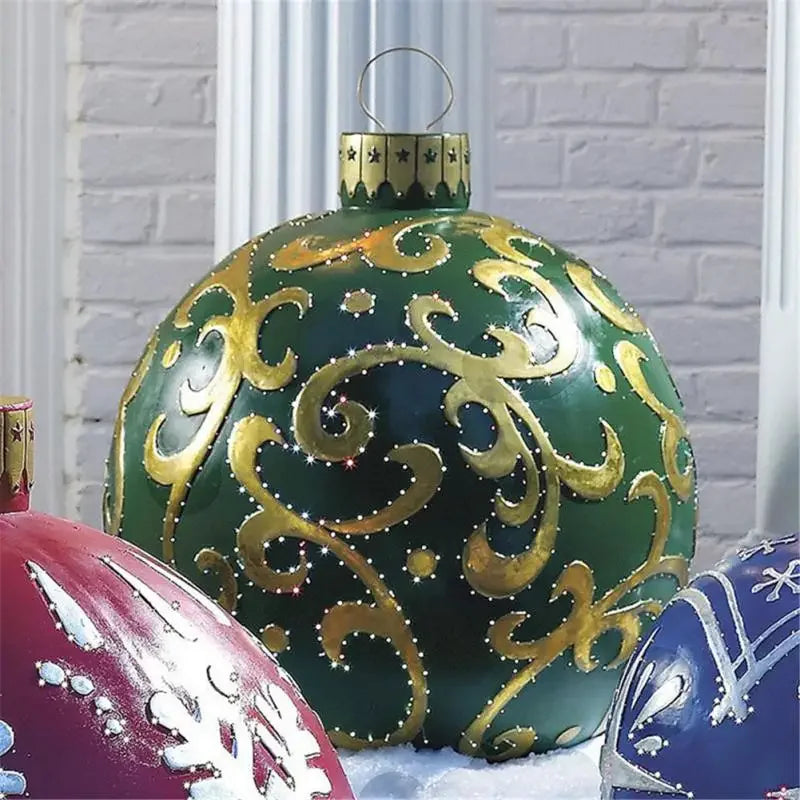 Christmas Inflatable Decorated Ball 60cm PVC Giant Big Large Balls Xmas Tree Decoration Toy Ball without Light Ornament Home New