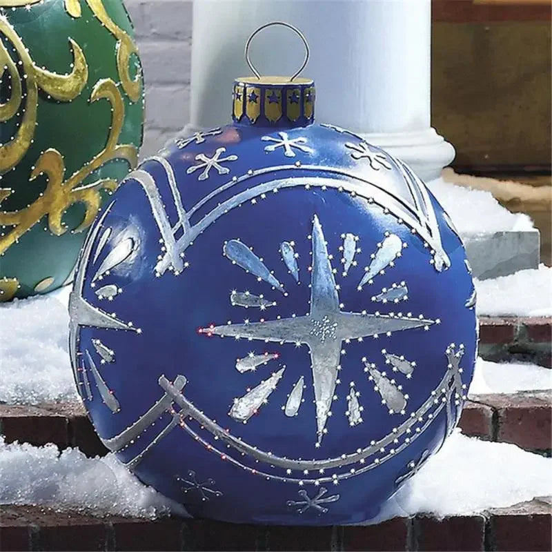 Christmas Inflatable Decorated Ball 60cm PVC Giant Big Large Balls Xmas Tree Decoration Toy Ball without Light Ornament Home New