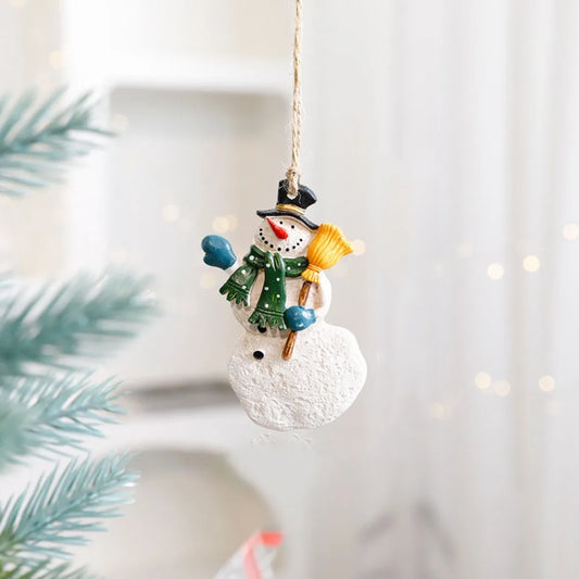 Resin Christmas Resin Pendant Snowman Santa Clause Christmas Tree Hanging Ornament Hanging DIY Xmas Pendant Festive Ornaments