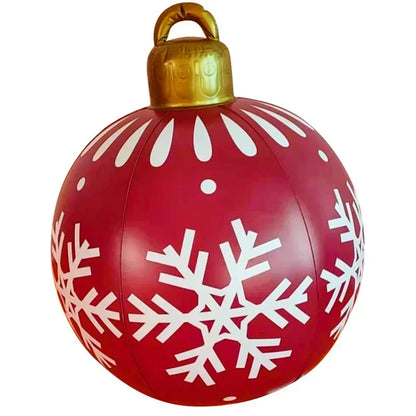 2025 Christmas 60cm Outdoor Inflatable Ball PVC Giant Big Ball Tree Ornament Outdoor Toy Ball Christmas Gift Ornament 2026