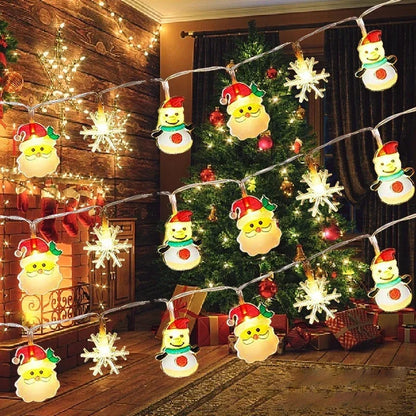 Weihnachtsbeleuchtung mit Santa Claus & Schneemann