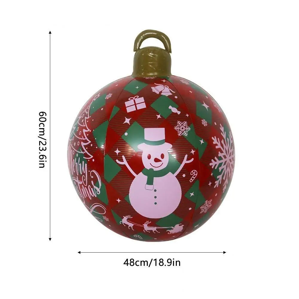 55CM Christmas Inflatable Ball Outdoor Garden Decorations PVC Giant Xmas Ball Christmas Large Balls Toy New Year Party Decors