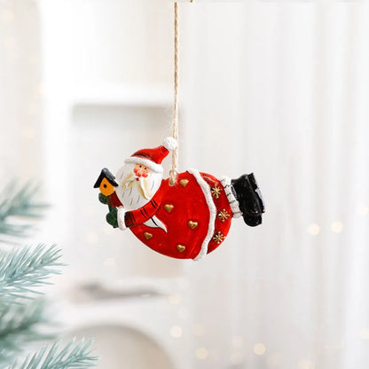 Resin Christmas Resin Pendant Snowman Santa Clause Christmas Tree Hanging Ornament Hanging DIY Xmas Pendant Festive Ornaments