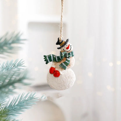 Resin Christmas Resin Pendant Snowman Santa Clause Christmas Tree Hanging Ornament Hanging DIY Xmas Pendant Festive Ornaments