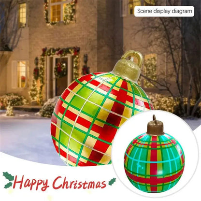 Christmas Inflatable Decorated Ball 60cm PVC Giant Big Large Balls Xmas Tree Decoration Toy Ball without Light Ornament Home New
