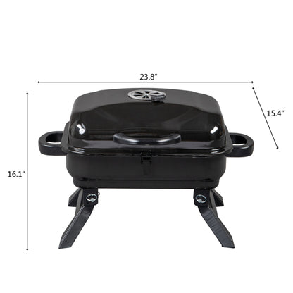 Portable Charcoal Grill BBQ and Smoker with Lid Folding Tabletop Grill